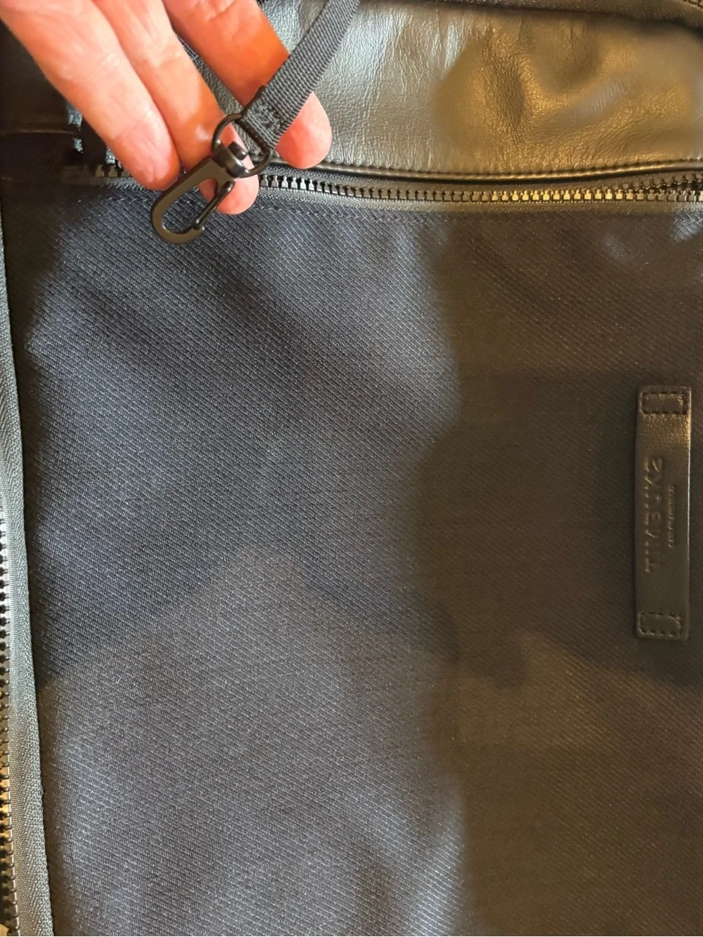 Timbuk2 Black Nylon and Leather Messenger Bag